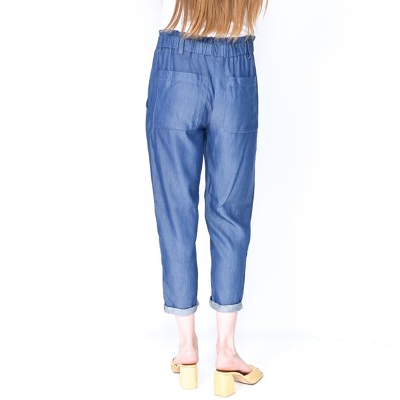 HATCH Maternity Blue Tapered Cropped Pants - Picture 4 of 5